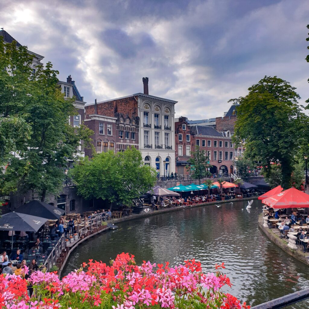 View by the canal passing through Utrecht, Netherlands.